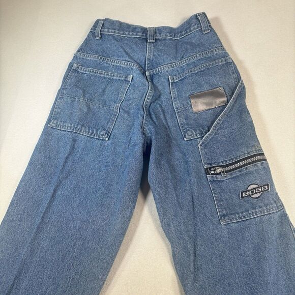 Vintage Boss Jeans Carpenter Mens 28x32 Baggy Skater 90s Y2K Grunge Hip Hop Blue - Picture 5 of 12